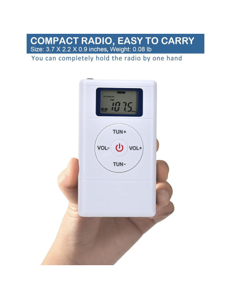 Radio FM Portátil ZHIWHIS con Sintonizador Digital y Auriculares