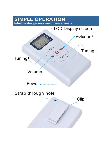 Radio FM Portátil ZHIWHIS con Sintonizador Digital y Auriculares