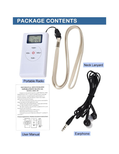 Radio FM Portátil ZHIWHIS con Sintonizador Digital y Auriculares