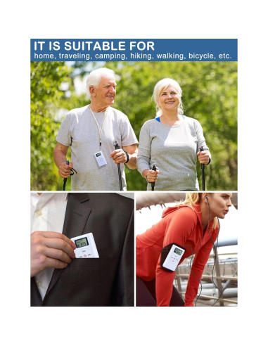 Radio FM Portátil ZHIWHIS con Sintonizador Digital y Auriculares