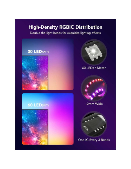 Govee T2 Luz LED de Fondo 3.6m para TV 140-165 cm RGBIC