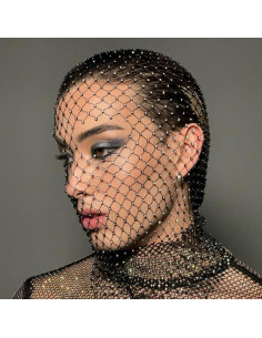 Máscara de Red de Pescado con Brillantes PURFUN para Mujeres 2