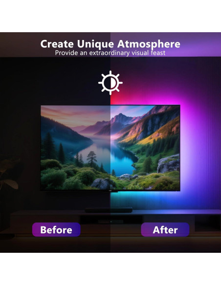 Luces de tira LED PANGTON VILLA 2.5m para TV 101-152cm