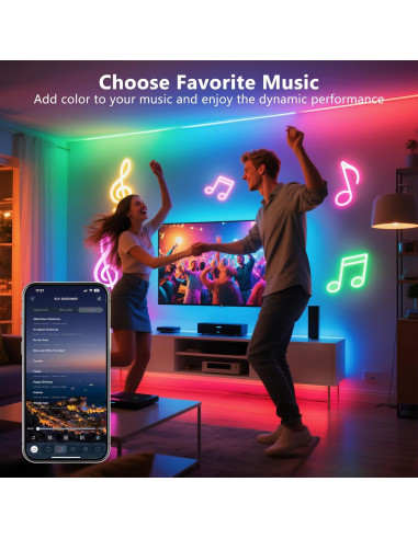 Luces de tira LED PANGTON VILLA 2.5m para TV 101-152cm