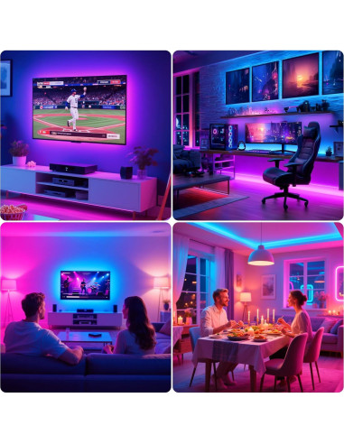 Luces de tira LED PANGTON VILLA 2.5m para TV 101-152cm