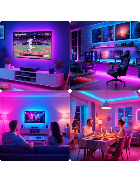 Luces de tira LED PANGTON VILLA 2.5m para TV 101-152cm