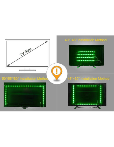 Luces de tira LED PANGTON VILLA 2.5m para TV 101-152cm