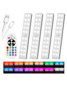 Diomart 4 Luces LED Inalámbricas RGB Control Remoto
