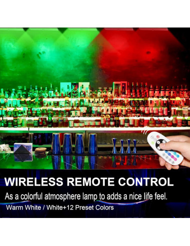 Diomart 4 Luces LED Inalámbricas RGB Control Remoto