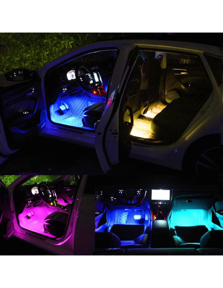 Diomart 4 Luces LED Inalámbricas RGB Control Remoto