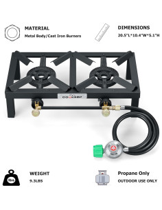 Estufa de Campamento COOKAMP SA2200 Doble Quemador Propano 2