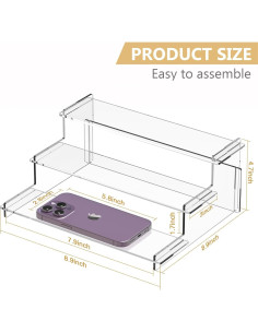 Soporte de exhibición acrílico 3 niveles Suneerplay 22.6x22.6 cm 2