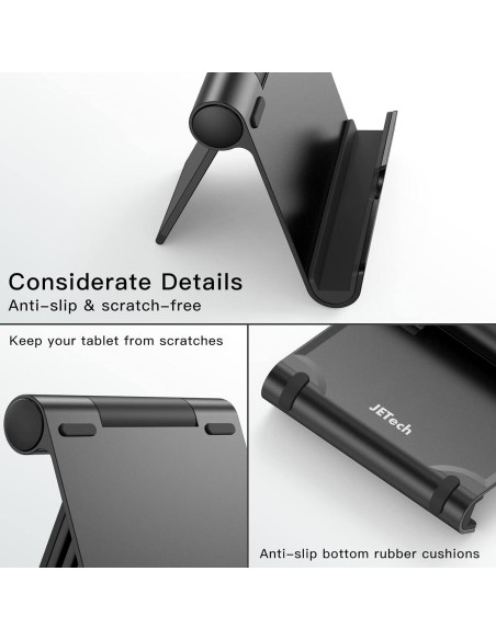 Soporte para Tableta JETech Ajustable Plegable Negro 10-33 cm