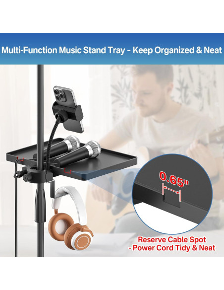 Bandeja de Soporte de Música Chunxiao 22x16.5cm con Soporte Teléfono