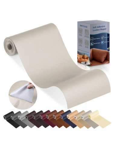 Parche de Reparación de Cuero YAFLC 10x160 cm Autoadhesivo Albaricoque