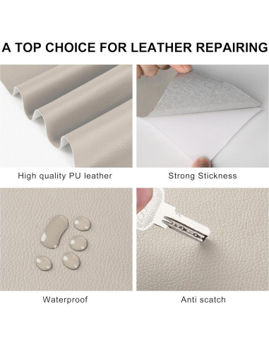 Parche de Reparación de Cuero YAFLC 10x160 cm Autoadhesivo Albaricoque