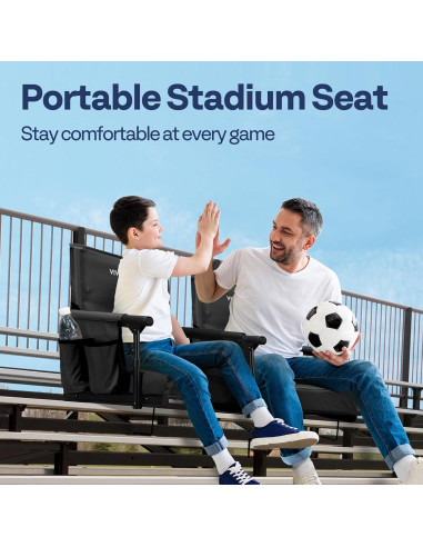 Asientos de Estadio VIVOHOME con Soporte y Cojín - 2 Unidades