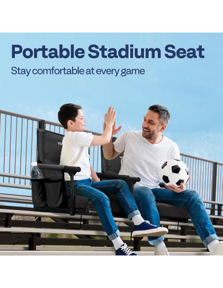 Asientos de Estadio VIVOHOME con Soporte y Cojín - 2 Unidades