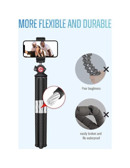 Trípode Flexible para Teléfono GooFoto B1 - 1.5kg, Antideslizante Trípode Flexible para Teléfono GooFoto B1 - 1.5kg, Antideslizante