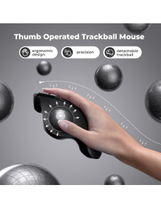 Ratón Trackball Inalámbrico Seenda Ergonómico Negro 2