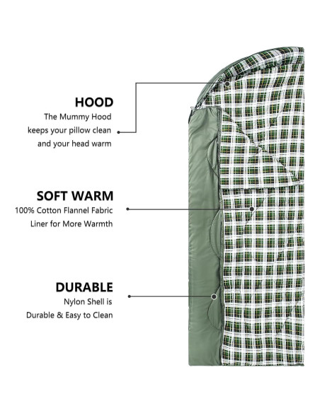 Saco de dormir doble ShinHye XXL con 2 almohadas para camping