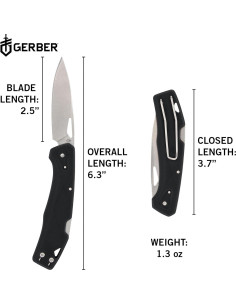 Cuchillo de bolsillo Gerber Gear LST - Acero inoxidable 6.35 cm 2