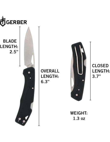 Cuchillo de bolsillo Gerber Gear LST - Acero inoxidable 6.35 cm