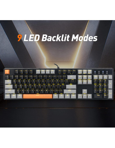 Teclado Mecánico E-YOOSO Z-14 Interruptores Rojos 104 Teclas