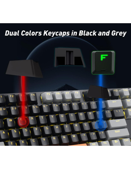 Teclado Mecánico E-YOOSO Z-14 Interruptores Rojos 104 Teclas