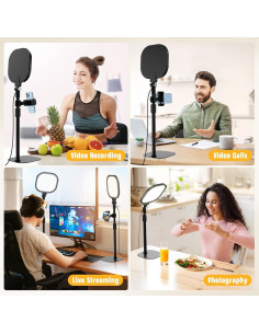 Luz de Anillo LED LitONES 3000K-6500K Regulable con Soporte 2