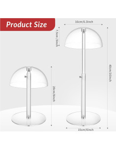 Soporte de Sombreros Acrílico JUESHA Ajustable 20-40 cm 2