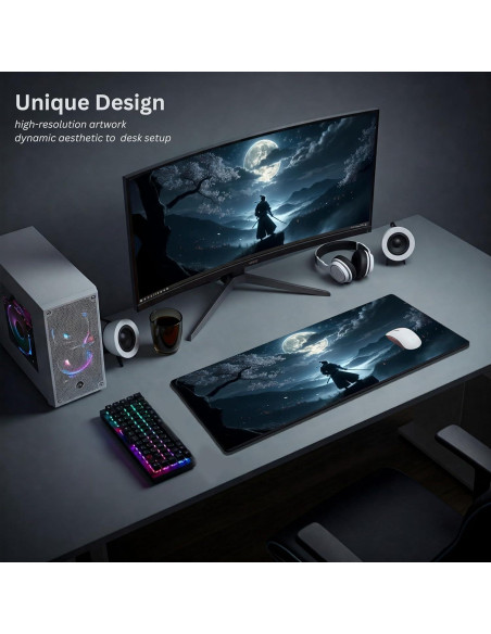 Alfombrilla de Ratón ALFOMBRILLAC Samurai Iluminado 80x30cm