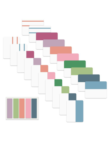 Etiquetas Adhesivas de Índice ELII 500 Piezas 2" Reposicionables