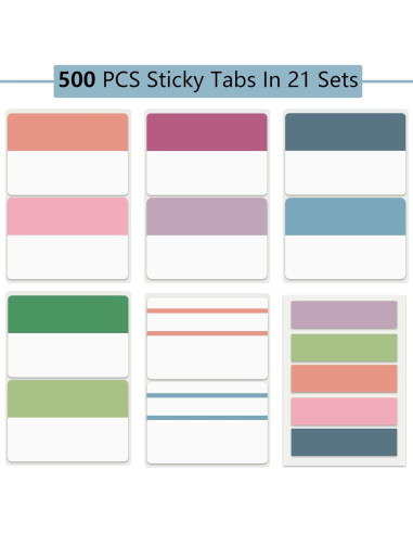 Etiquetas Adhesivas de Índice ELII 500 Piezas 2" Reposicionables