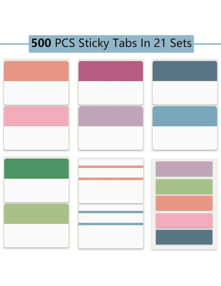 Etiquetas Adhesivas de Índice ELII 500 Piezas 2" Reposicionables