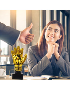 Trofeo de Portero IMIKEYA en Forma de Guante 26 cm Dorado 2