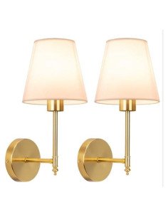 Juego de Apliques de Pared Inalámbricos JOFIOS 2 Unidades Dorado