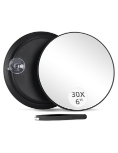 Espejo de Aumento 30X Jadazror 15.24 cm con Ventosas y Pinzas
