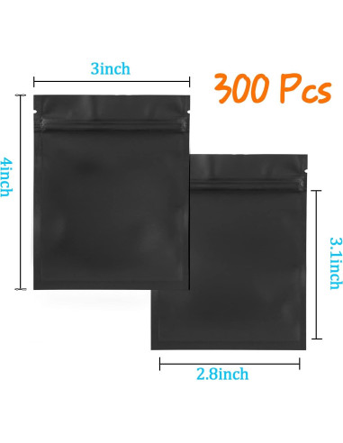 Bolsas Reutilizables Gwybkq 7.5x10 cm 300 Piezas Doble Cara Negra