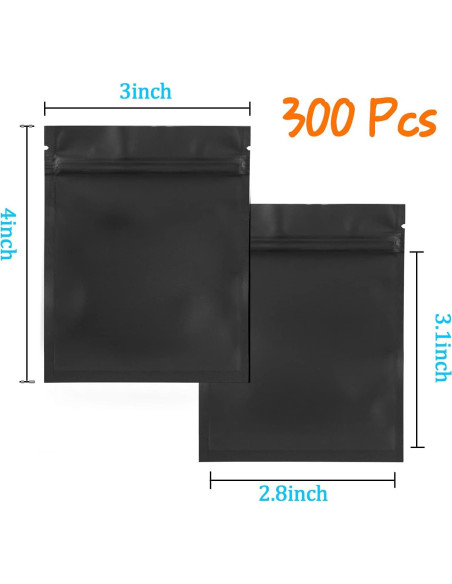 Bolsas Reutilizables Gwybkq 7.5x10 cm 300 Piezas Doble Cara Negra