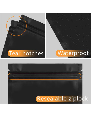 Bolsas Reutilizables Gwybkq 7.5x10 cm 300 Piezas Doble Cara Negra