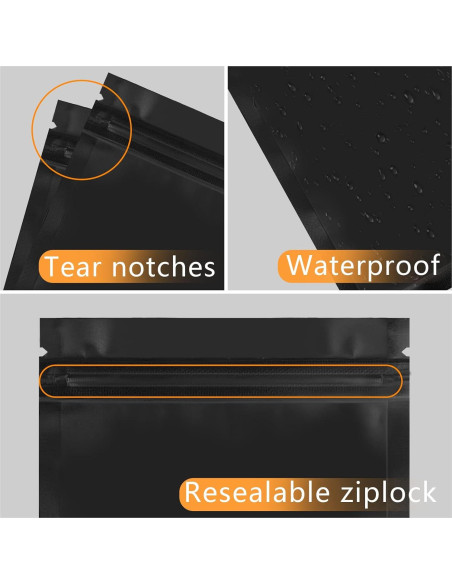 Bolsas Reutilizables Gwybkq 7.5x10 cm 300 Piezas Doble Cara Negra