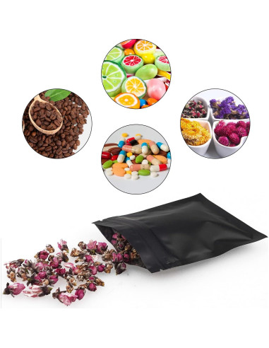 Bolsas Reutilizables Gwybkq 7.5x10 cm 300 Piezas Doble Cara Negra