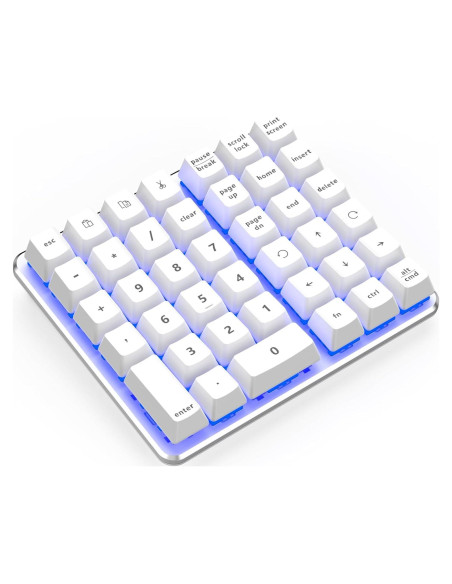 Teclado Numérico Mecánico para Zurdos SurnQiee Blanco USB-C