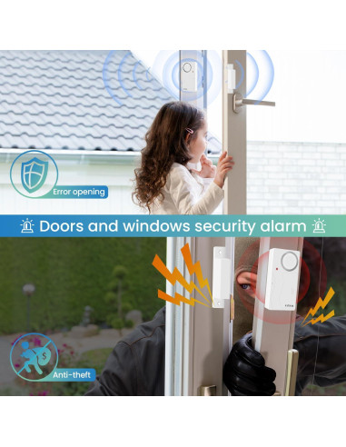Alarmas de Puerta HENDUN con Control Remoto 2pack Baterías Incluidas