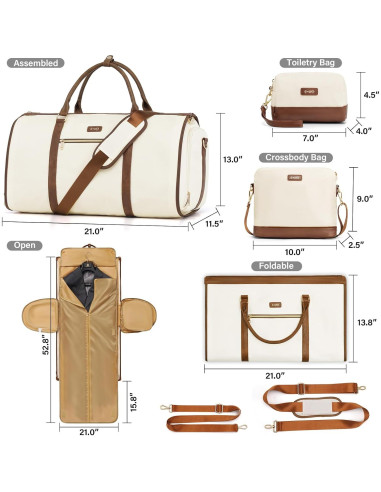 Bolsa de Ropa de Viaje Coolife 3 Piezas Negra Plegable