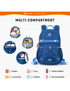 Mochila SKYSPER 15L para Niños - Diseño Ergonómico Azul 2