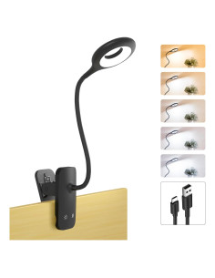Lámpara de lectura recargable XCYLL con pinza flexible 1800mAh