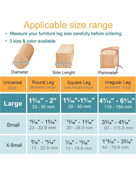 32 Protectores de Silicona para Patas de Silla OASMU - Grande