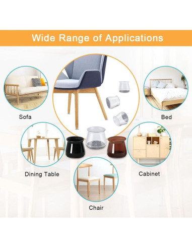 32 Protectores de Silicona para Patas de Silla OASMU - Grande